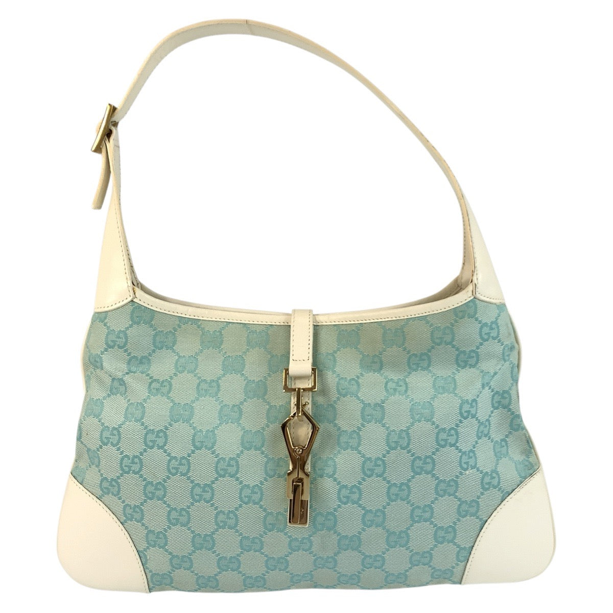 20144
GUCCI グッチ ジャッキー ライトブルー GGキャンバス / レザー 001 4057 ホーボー ショルダーバッグ レディース ABP37