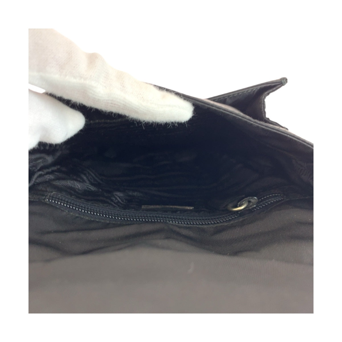 20145
PRADA プラダ ブラック 黒 シルバー金具 ナイロン / レザー ショルダーバッグ ポシェット レディース ABP28