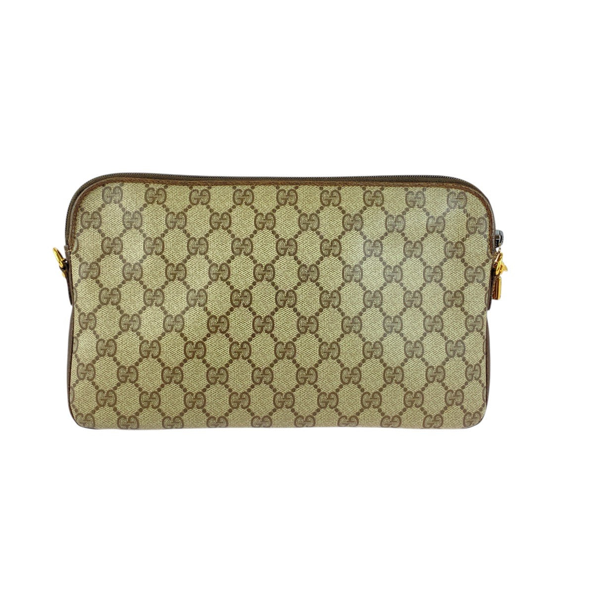 20148
GUCCI グッチ ヴィンテージ オールドグッチ ブラウン ベージュ ゴールド金具 GGスプリームキャンバス / レザー 004 92 0230 ショルダーバッグ ポシェット レディース AB23