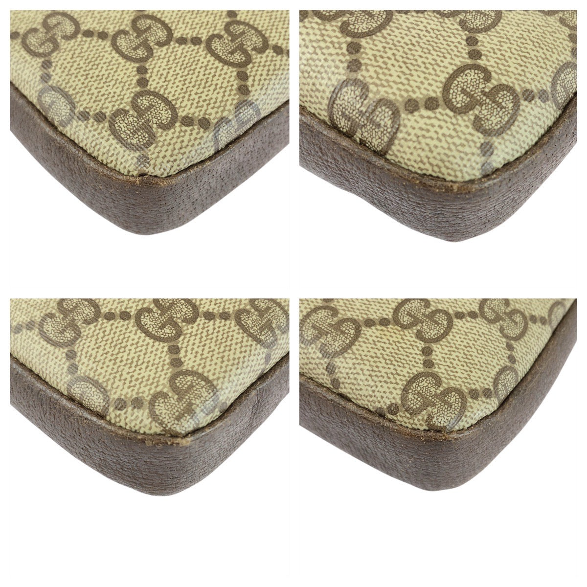 20148
GUCCI グッチ ヴィンテージ オールドグッチ ブラウン ベージュ ゴールド金具 GGスプリームキャンバス / レザー 004 92 0230 ショルダーバッグ ポシェット レディース AB23