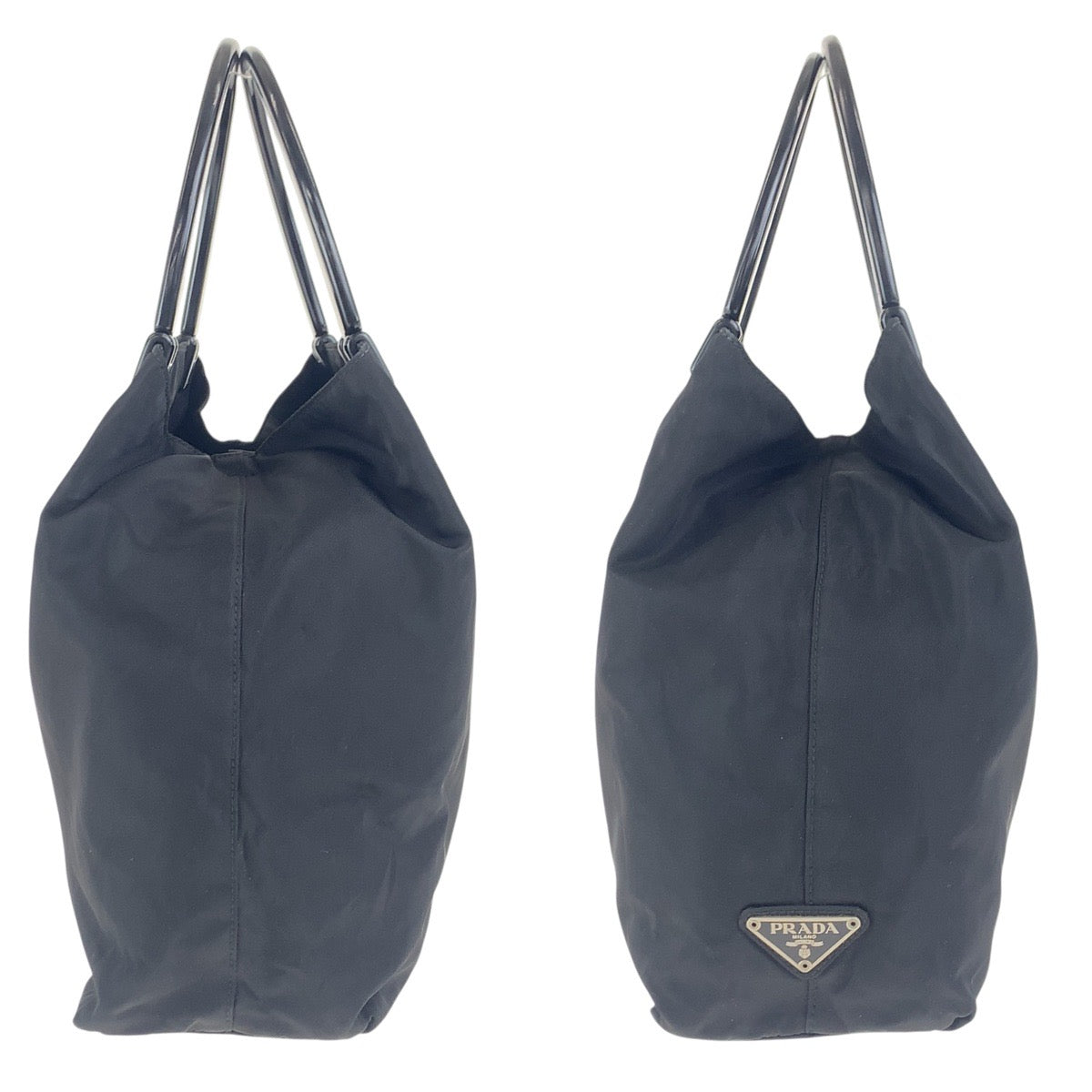 20150
PRADA プラダ テスート 三角ロゴプレート ブラック 黒 シルバー金具 ナイロン / プラスチック トートバッグ ハンドバッグ レディース AB16