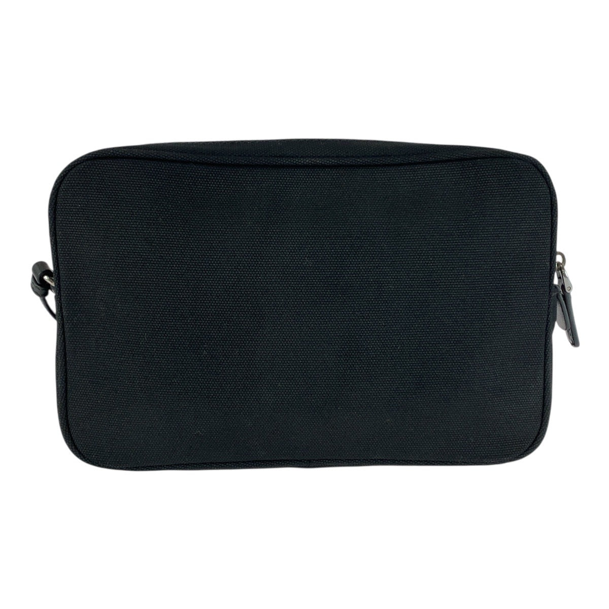 20152
PRADA プラダ ブラック 黒 シルバー金具 キャンバス / レザー クラッチバッグ ポーチ 男女兼用 メンズ A30