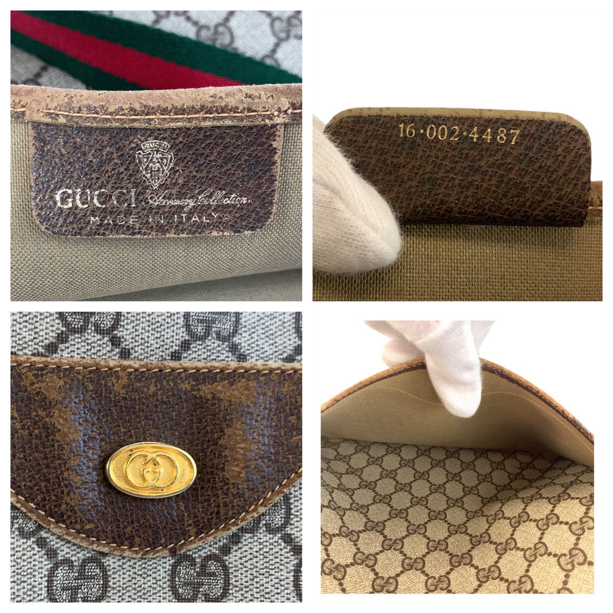 20153
GUCCI グッチ ヴィンテージ シェリーライン オールドグッチ ベージュ ゴールド金具 GGスプリームキャンバス / レザー 16 002 4487 トートバッグ ショルダーバッグ レディース AB21