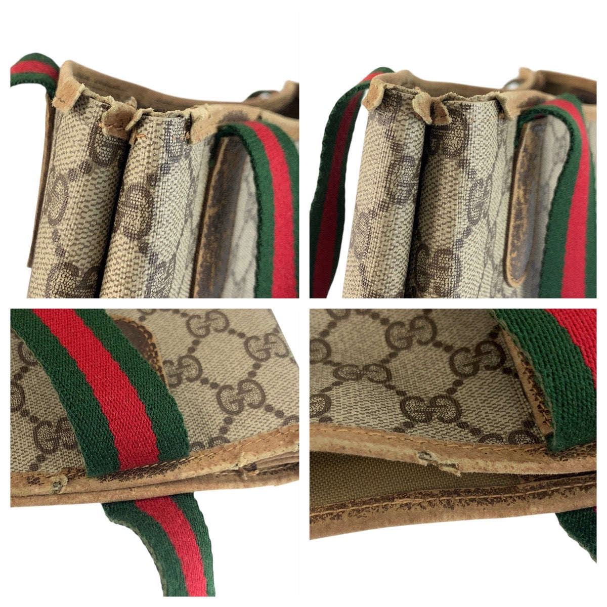 20153
GUCCI グッチ ヴィンテージ シェリーライン オールドグッチ ベージュ ゴールド金具 GGスプリームキャンバス / レザー 16 002 4487 トートバッグ ショルダーバッグ レディース AB21