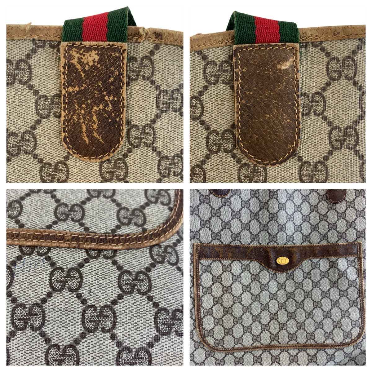 20153
GUCCI グッチ ヴィンテージ シェリーライン オールドグッチ ベージュ ゴールド金具 GGスプリームキャンバス / レザー 16 002 4487 トートバッグ ショルダーバッグ レディース AB21
