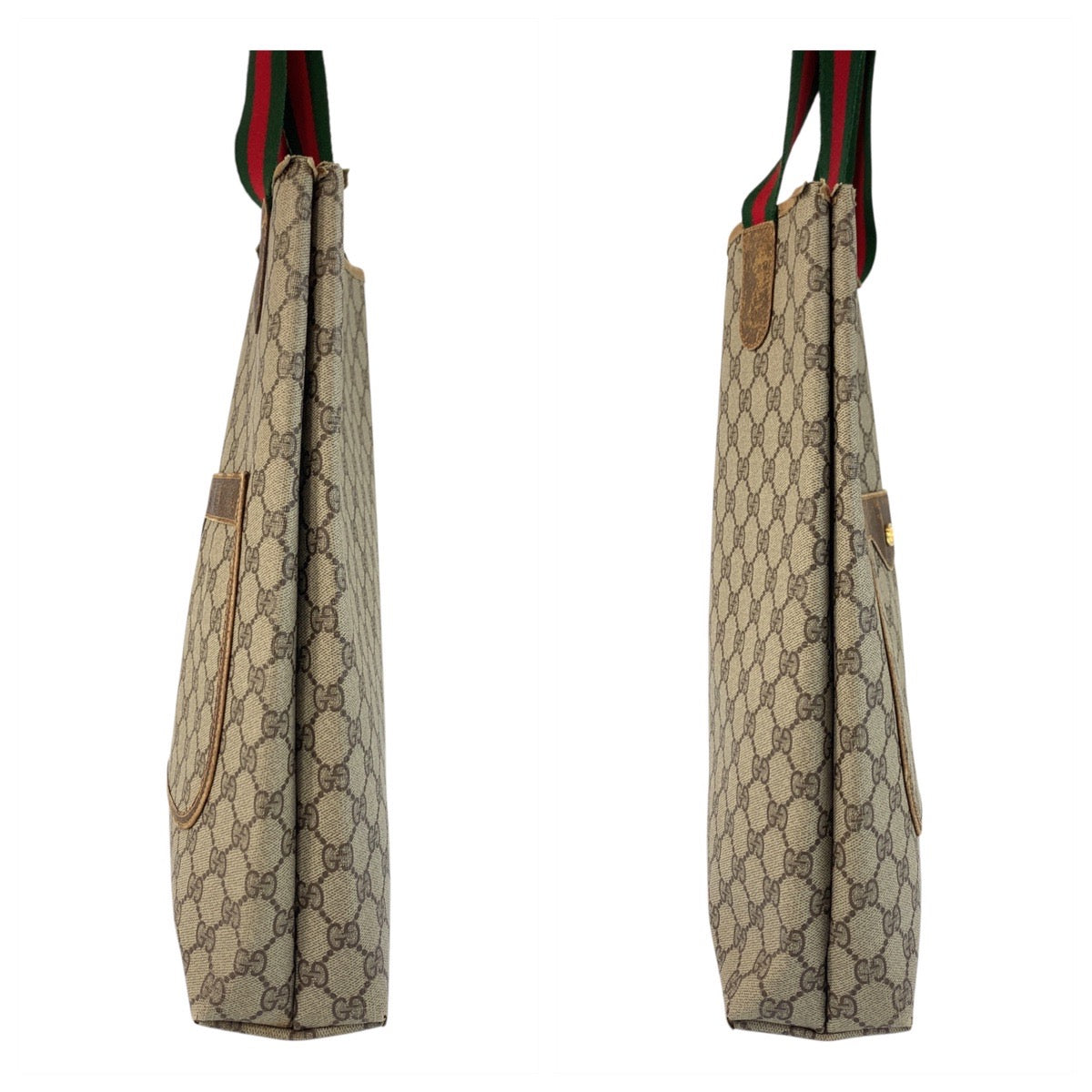 20153
GUCCI グッチ ヴィンテージ シェリーライン オールドグッチ ベージュ ゴールド金具 GGスプリームキャンバス / レザー 16 002 4487 トートバッグ ショルダーバッグ レディース AB21