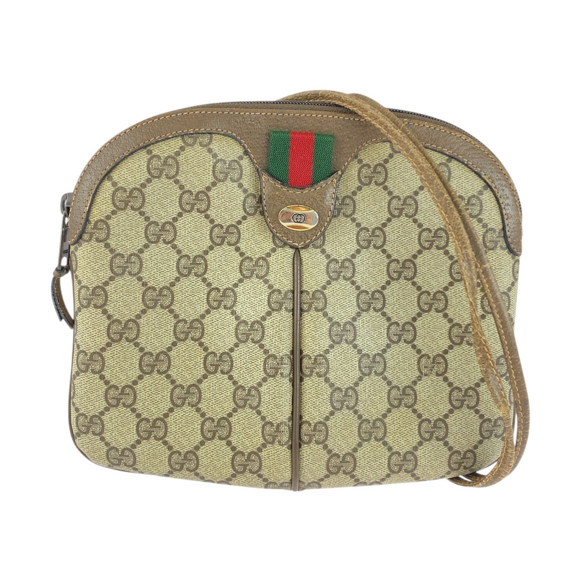 20154
GUCCI グッチ ヴィンテージ オールドグッチ シェリーライン ベージュ ブラウン ゴールド金具 GGスプリームキャンバス / レザー 904 02 047 ショルダーバッグ ポシェット レディース AB28
