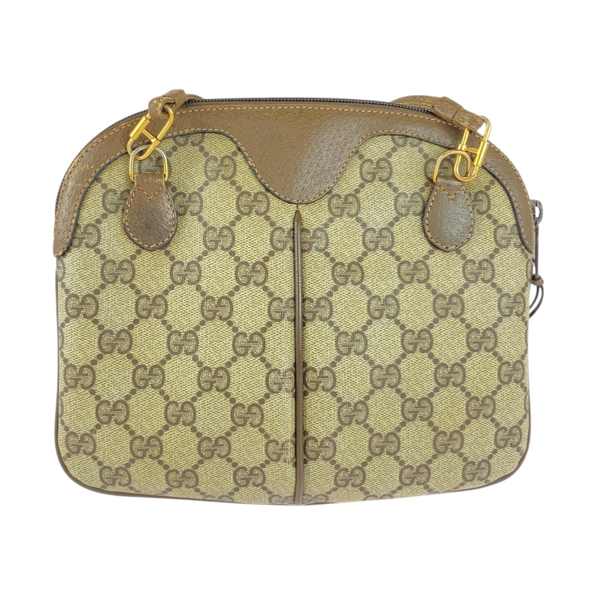 20154
GUCCI グッチ ヴィンテージ オールドグッチ シェリーライン ベージュ ブラウン ゴールド金具 GGスプリームキャンバス / レザー 904 02 047 ショルダーバッグ ポシェット レディース AB28