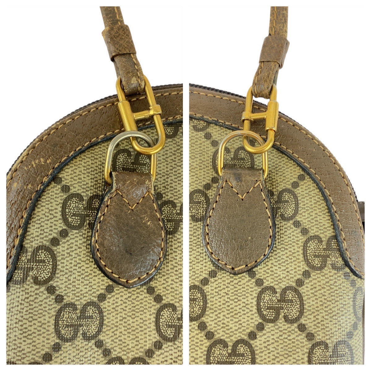 20154
GUCCI グッチ ヴィンテージ オールドグッチ シェリーライン ベージュ ブラウン ゴールド金具 GGスプリームキャンバス / レザー 904 02 047 ショルダーバッグ ポシェット レディース AB28