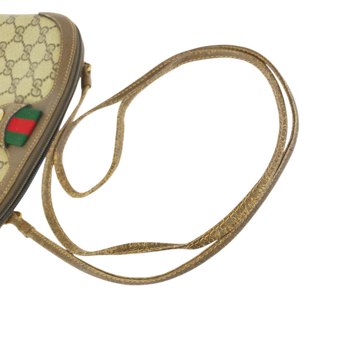 20154
GUCCI グッチ ヴィンテージ オールドグッチ シェリーライン ベージュ ブラウン ゴールド金具 GGスプリームキャンバス / レザー 904 02 047 ショルダーバッグ ポシェット レディース AB28