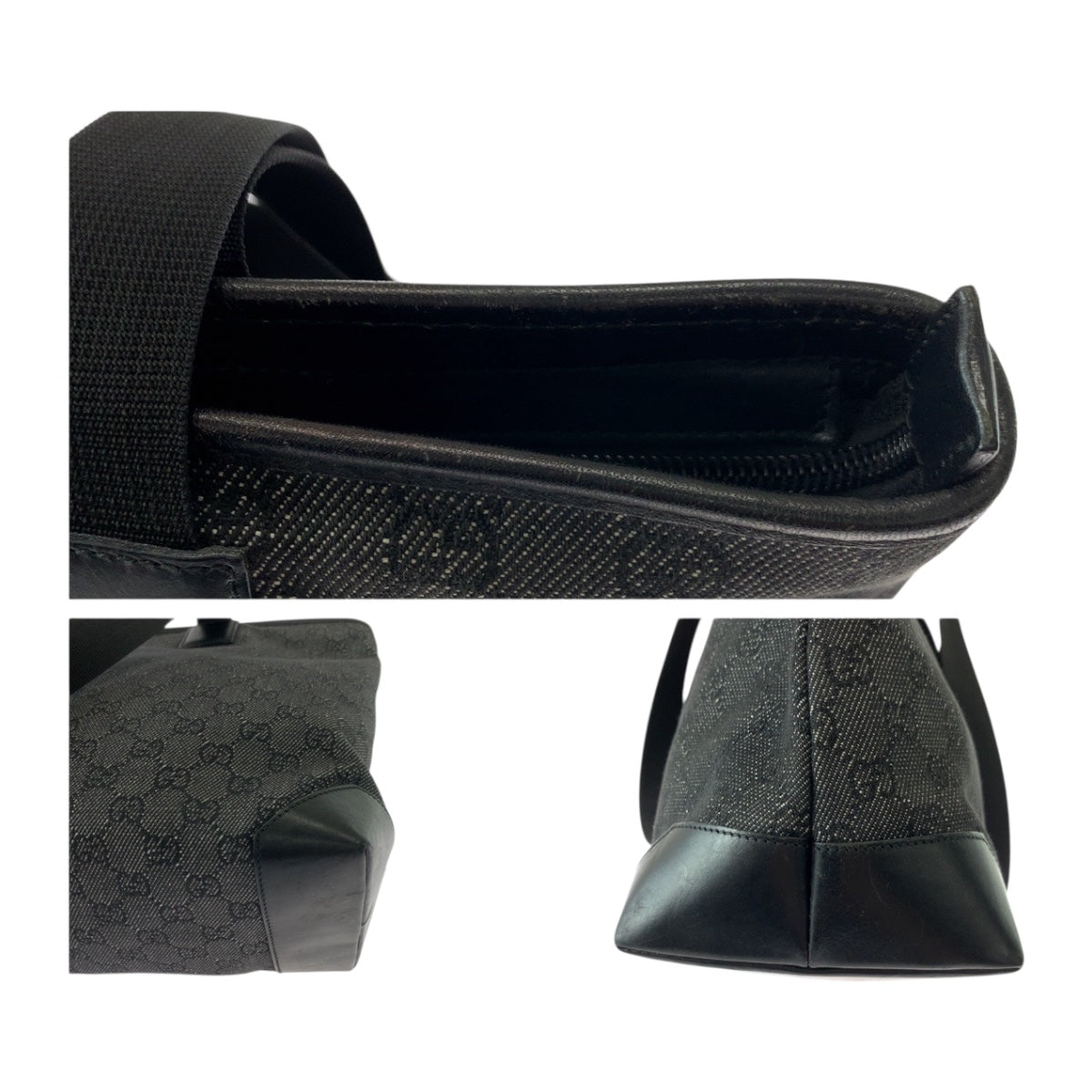 20155
GUCCI グッチ ブラック 黒 シルバー金具 GGキャンバス 34339 ハンドバッグ ショルダーバッグ レディース ABP29