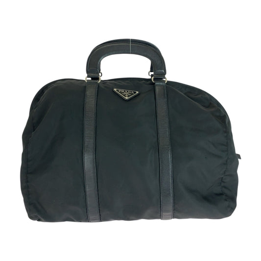 20156
PRADA プラダ テスート 三角ロゴプレート ブラック 黒 シルバー金具 ナイロン ボストンバッグ ハンドバッグ メンズ ABP42