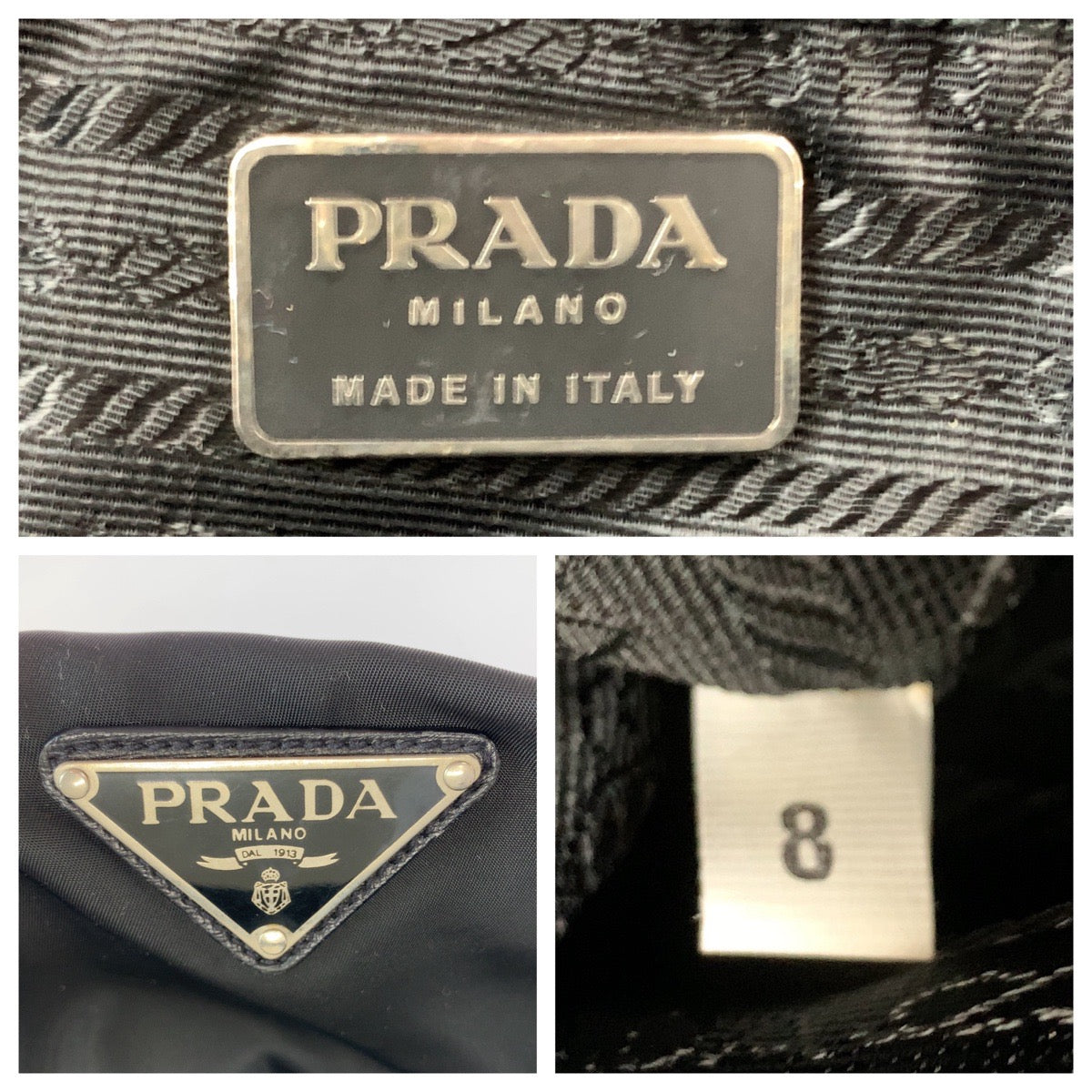 20156
PRADA プラダ テスート 三角ロゴプレート ブラック 黒 シルバー金具 ナイロン ボストンバッグ ハンドバッグ メンズ ABP42