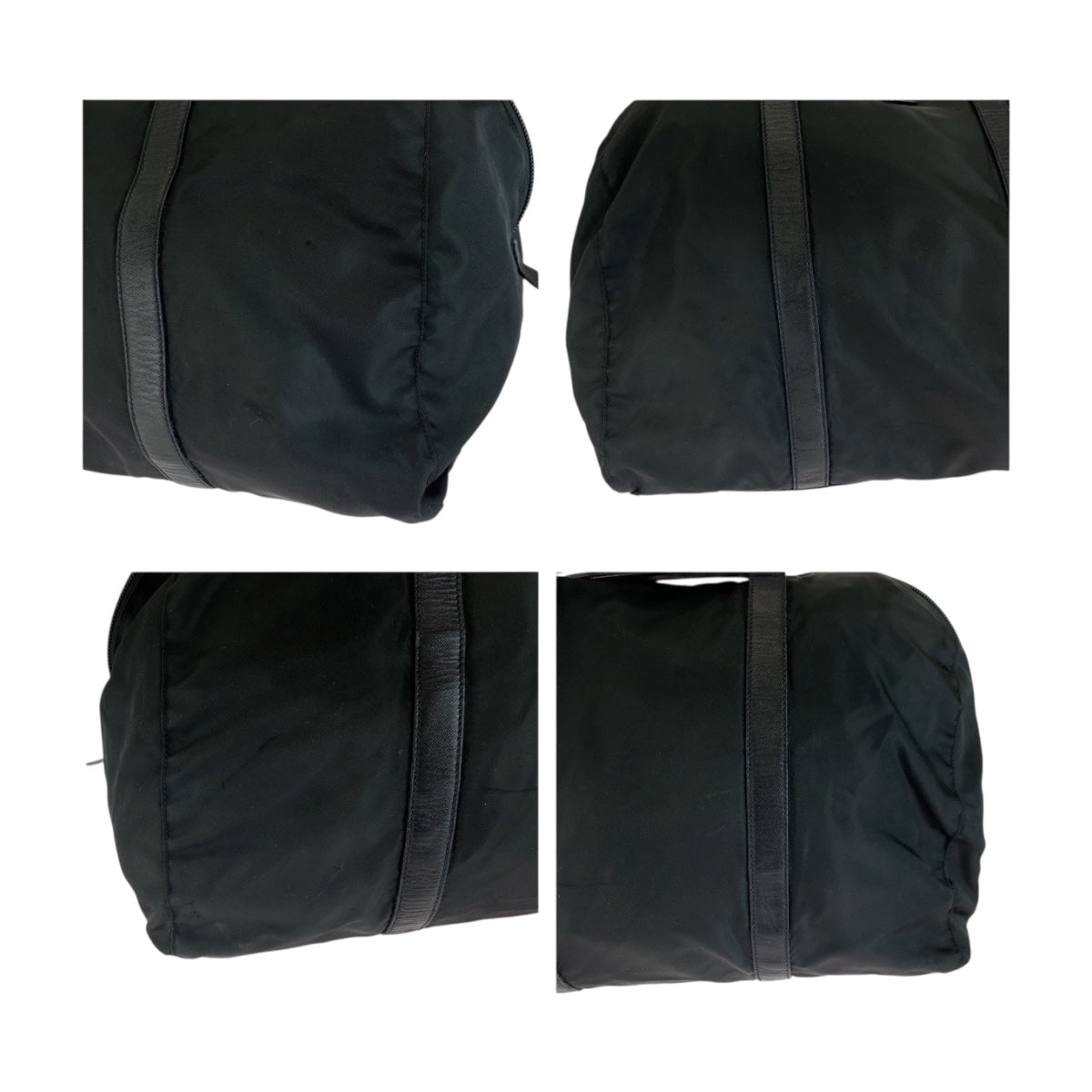 20156
PRADA プラダ テスート 三角ロゴプレート ブラック 黒 シルバー金具 ナイロン ボストンバッグ ハンドバッグ メンズ ABP42