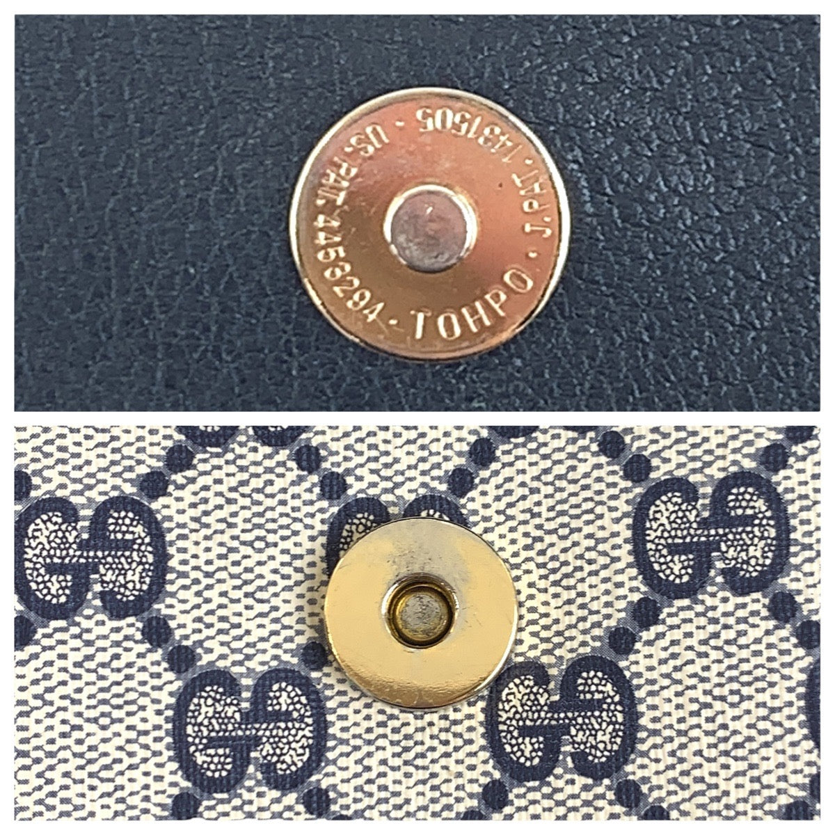 20159
GUCCI グッチ ヴィンテージ オールドグッチ ネイビー グレー ゴールド金具 GGスプリームキャンバス 94 02 050 ショルダーバッグ レディース AB35