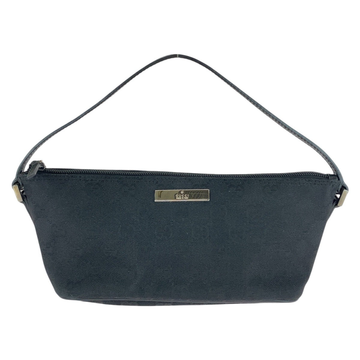 20162
GUCCI グッチ ブラック 黒 シルバー金具 GGキャンバス / レザー 039 1103 ハンドバッグ アクセサリーポーチ レディース A42