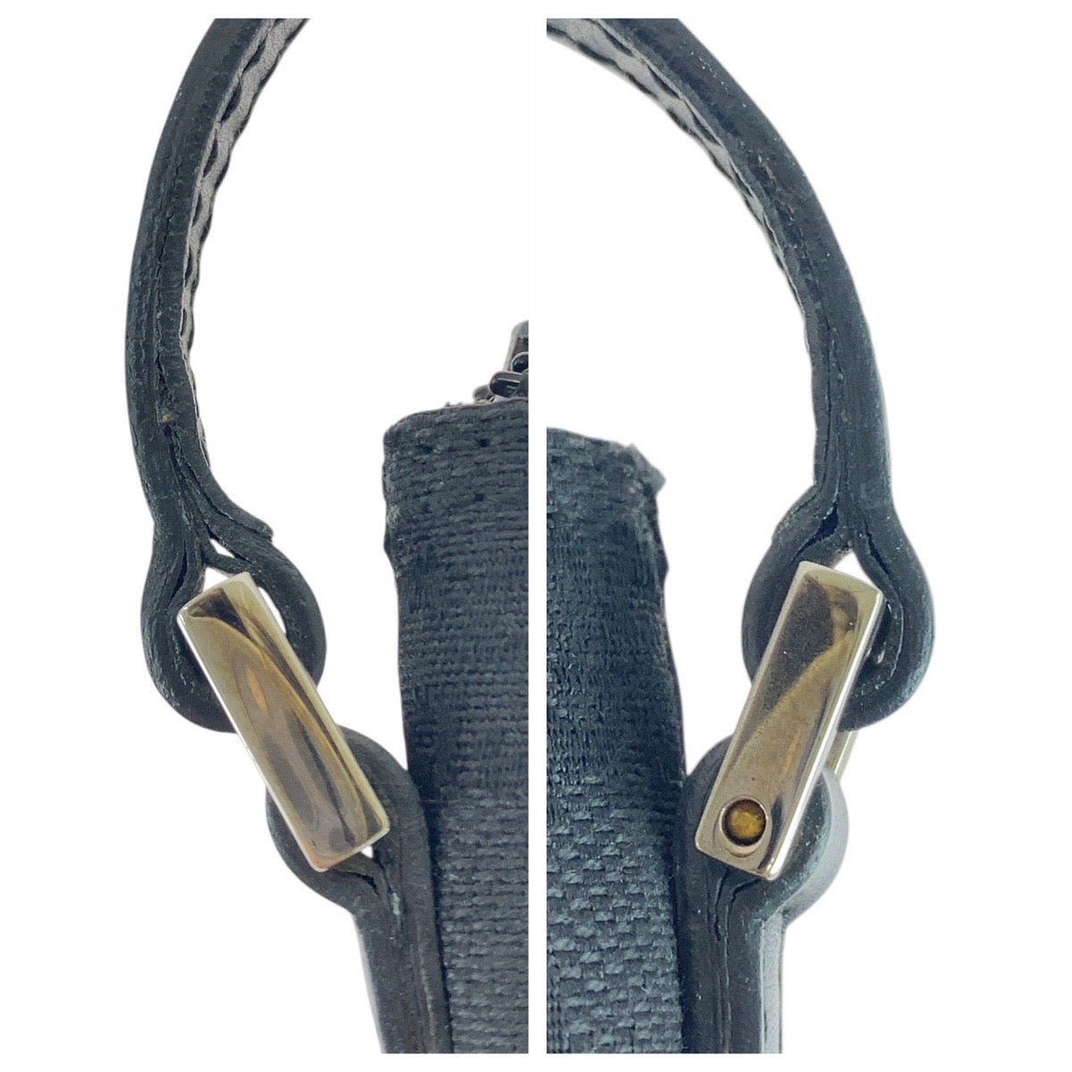 20162
GUCCI グッチ ブラック 黒 シルバー金具 GGキャンバス / レザー 039 1103 ハンドバッグ アクセサリーポーチ レディース A42