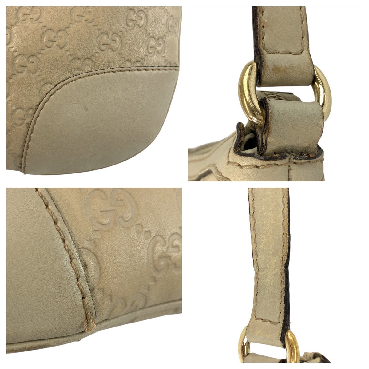 20163
GUCCI グッチ グッチシマ ラブリー ベージュ アイボリー ゴールド金具 レザー 257072 ショルダーバッグ ポシェット レディース AB28