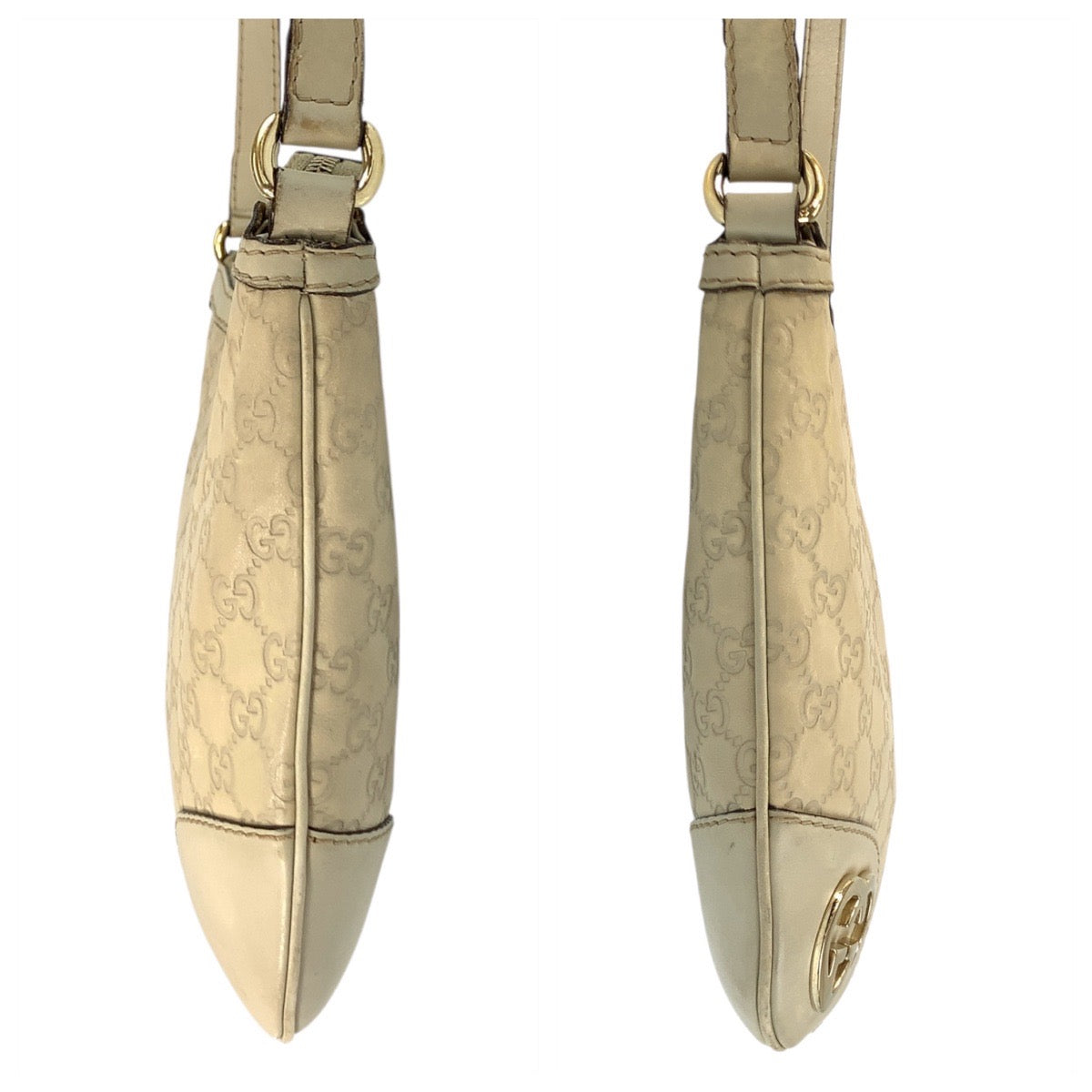 20163
GUCCI グッチ グッチシマ ラブリー ベージュ アイボリー ゴールド金具 レザー 257072 ショルダーバッグ ポシェット レディース AB28