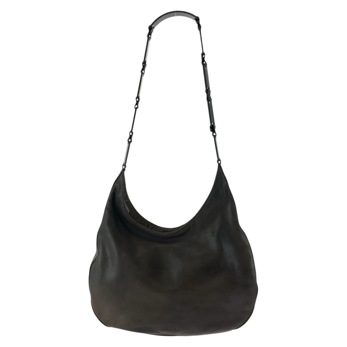 20165
PRADA プラダ ブラウン シルバー金具 レザー B8693 チェーンショルダーバッグ レディース ABP28