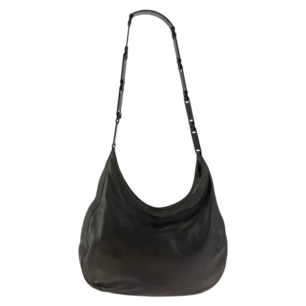 20165
PRADA プラダ ブラウン シルバー金具 レザー B8693 チェーンショルダーバッグ レディース ABP28