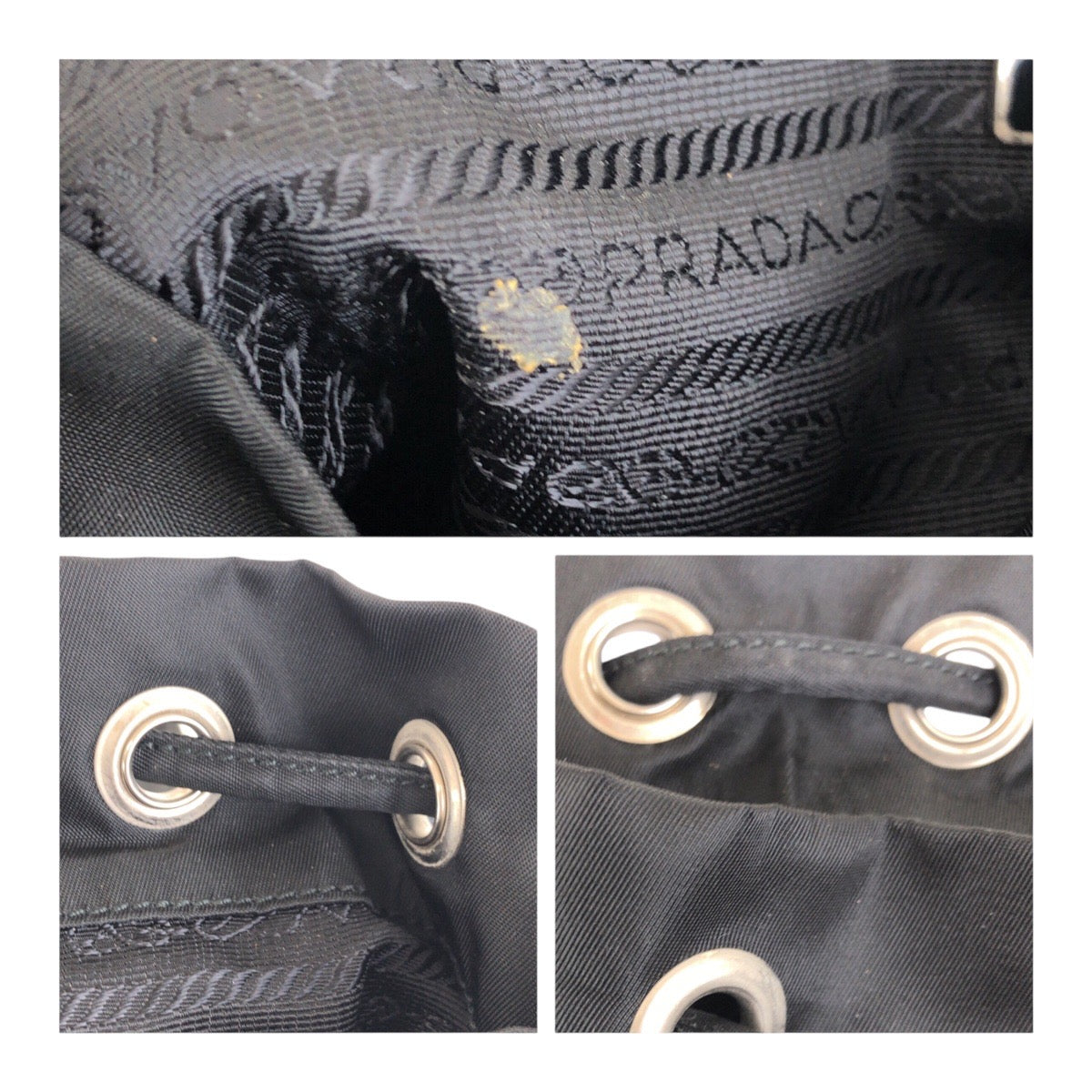20168
PRADA プラダ テスート 三角ロゴプレート ブラック 黒 シルバー金具 ナイロン バックパック リュック レディース ABP63