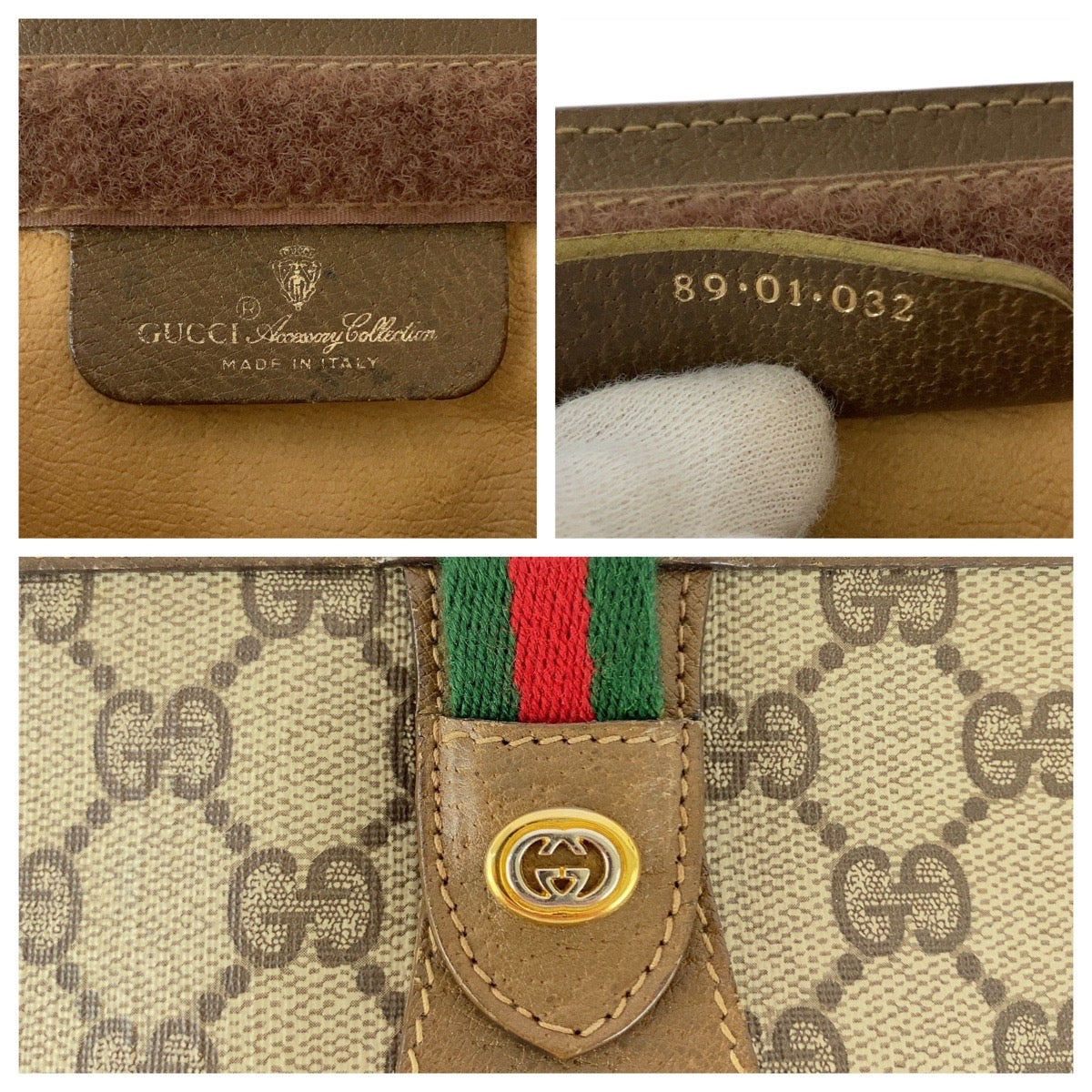 20172
GUCCI グッチ ヴィンテージ オールドグッチ シェリーライン ブラウン ベージュ ゴールド金具 GGスプリームキャンバス / レザー 89 01 032 クラッチバッグ セカンドバッグ メンズ AB21