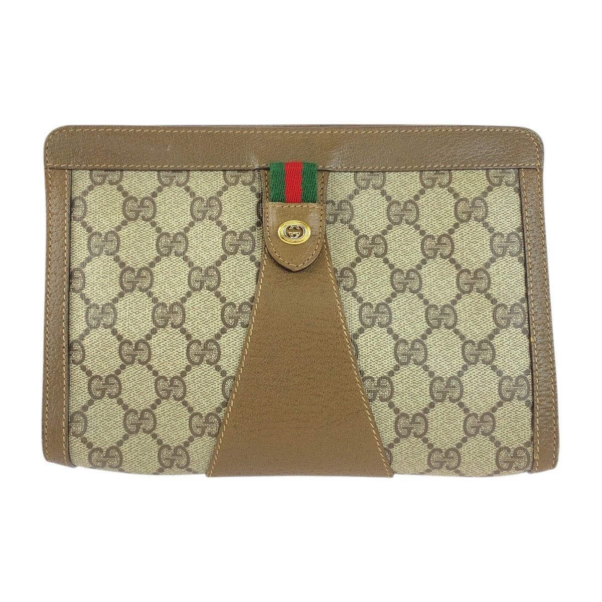 20172
GUCCI グッチ ヴィンテージ オールドグッチ シェリーライン ブラウン ベージュ ゴールド金具 GGスプリームキャンバス / レザー 89 01 032 クラッチバッグ セカンドバッグ メンズ AB21
