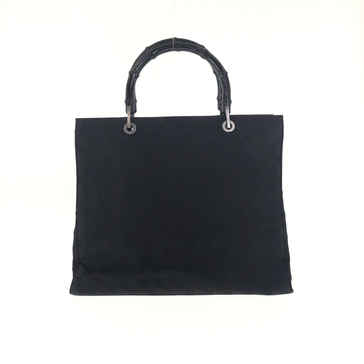 20173
GUCCI グッチ バンブー ブラック 黒 シルバー金具 GGキャンバス 002・1010 ハンドバッグ トートバッグ レディース AB28