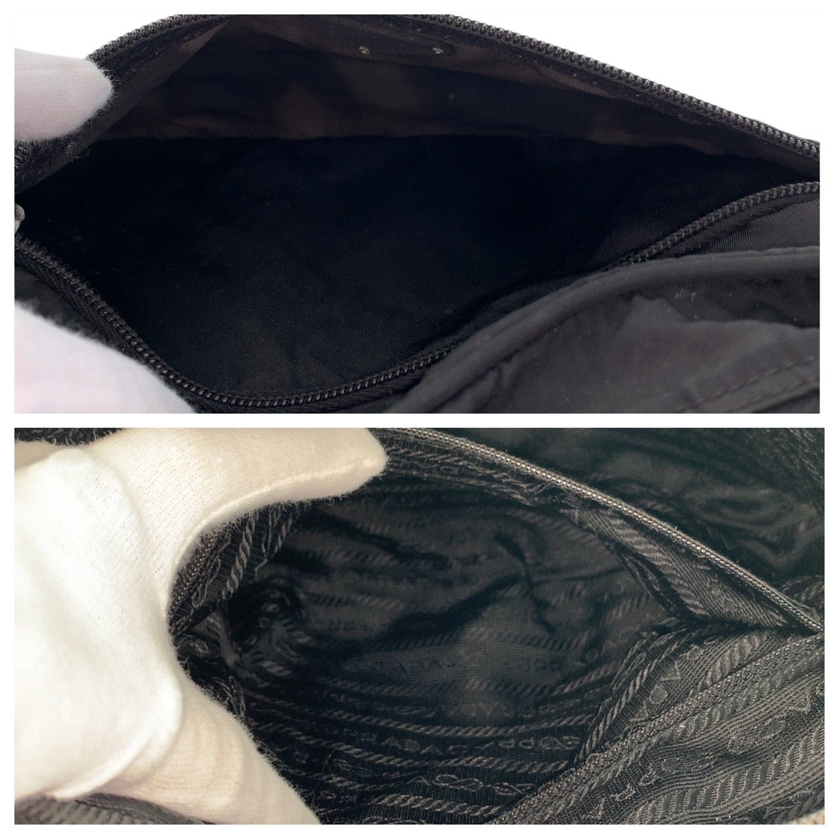 20174
PRADA プラダ テスート 三角ロゴプレート ブラック 黒 シルバー金具 ナイロン ショルダーバッグ ポシェット レディース AB35