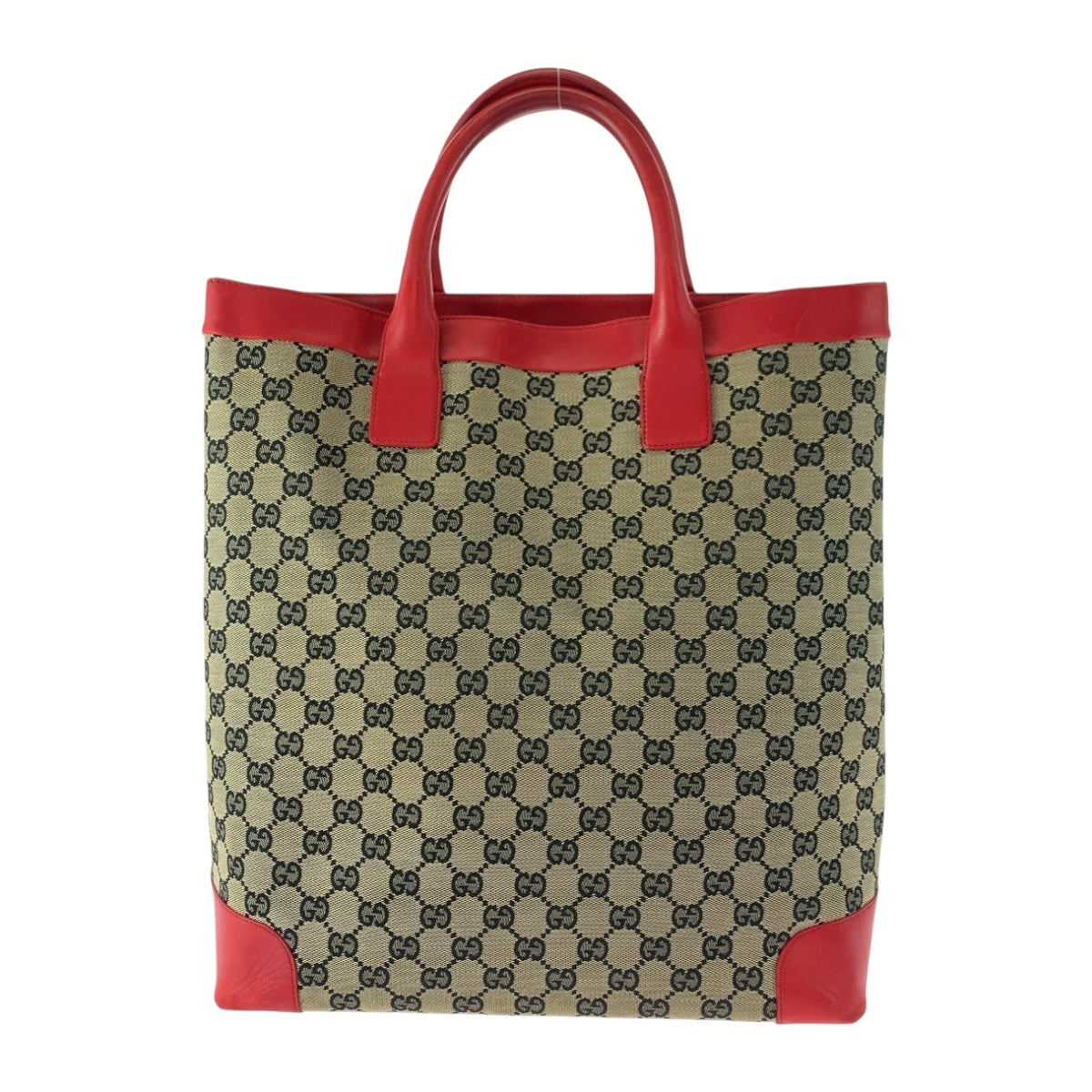 20177
GUCCI グッチ レッド ベージュ GGキャンバス 002 1121 トートバッグ ハンドバッグ レディース AB29