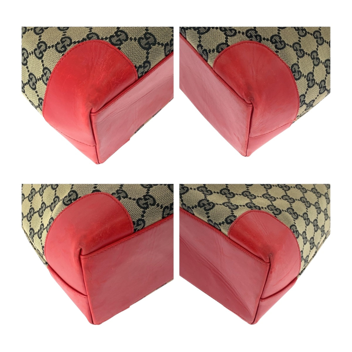 20177
GUCCI グッチ レッド ベージュ GGキャンバス 002 1121 トートバッグ ハンドバッグ レディース AB29