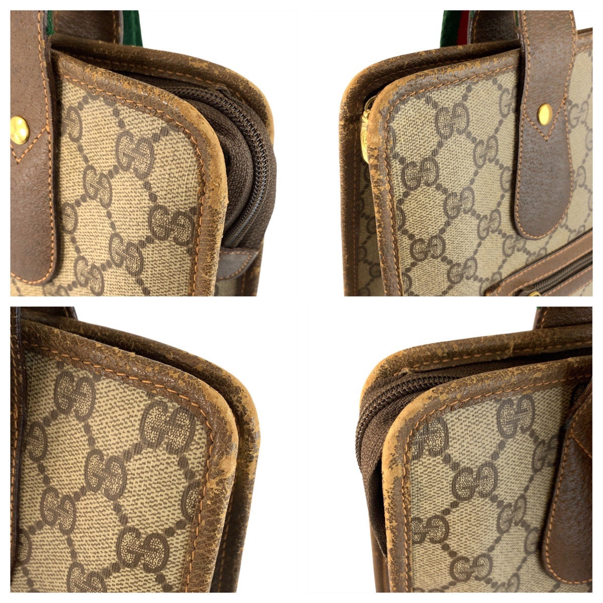 20178
GUCCI グッチ ヴィンテージ シェリーライン オールドグッチ ベージュ ブラウン ゴールド金具 GGスプリームキャンバス / レザー 89 02 092 トートバッグ ショルダーバッグ メンズ AB19