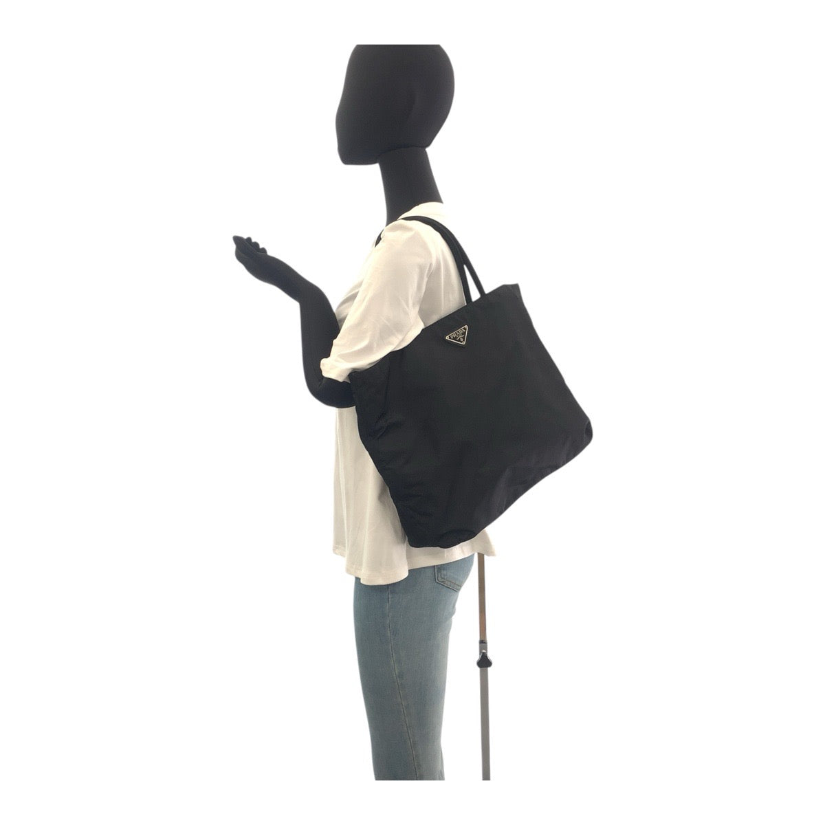 20179
PRADA プラダ テスート 三角ロゴプレート ブラック 黒 シルバー金具 ナイロン トートバッグ ショルダーバッグ レディース ABP36