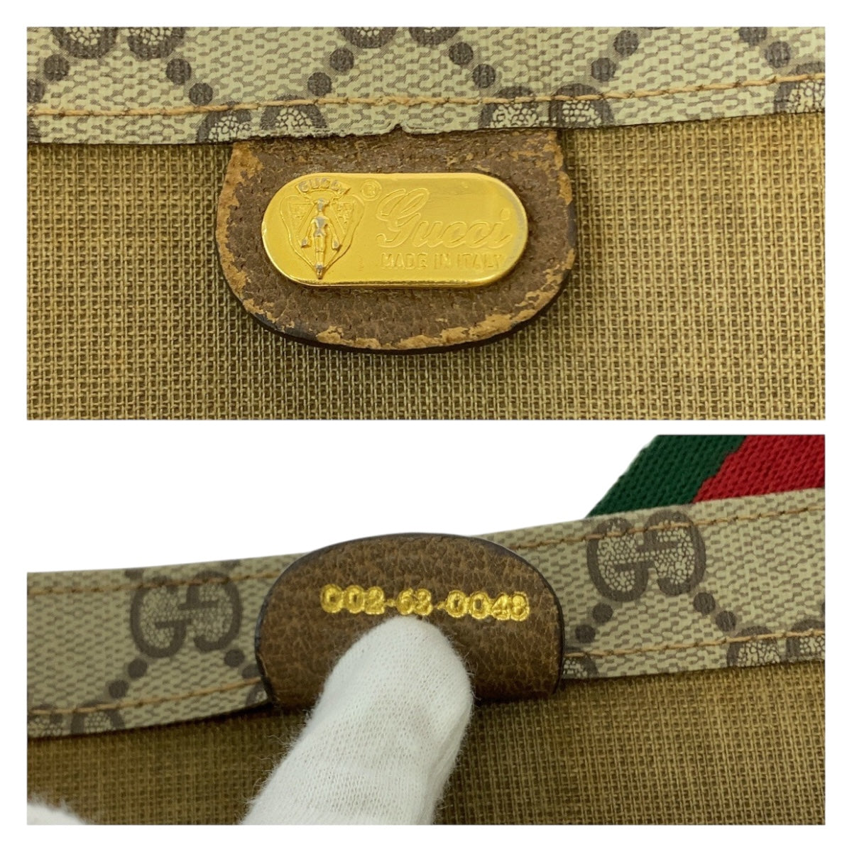 20182
GUCCI グッチ ヴィンテージ オールドグッチ シェリーライン ベージュ グリーン レッド GGスプリームキャンバス 002 63 0048 トートバッグ ショルダーバッグ レディース AB15