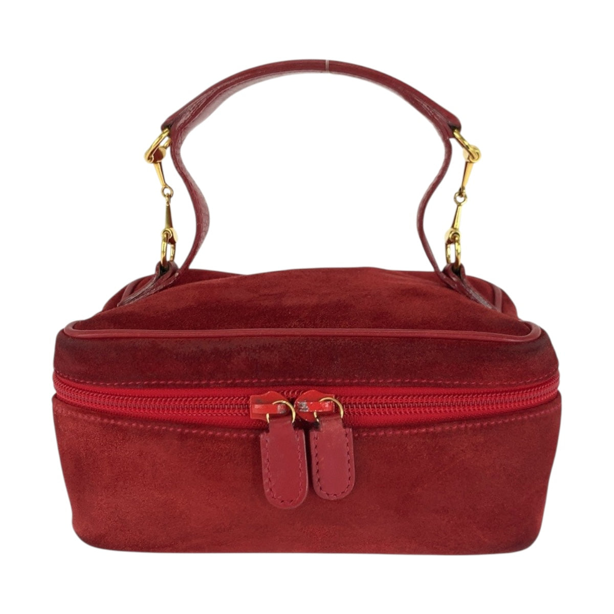 20183
GUCCI グッチ ホースビット レッド ゴールド金具 スウェード 032 1705 0141 ハンドバッグ バニティバッグ レディース AB18