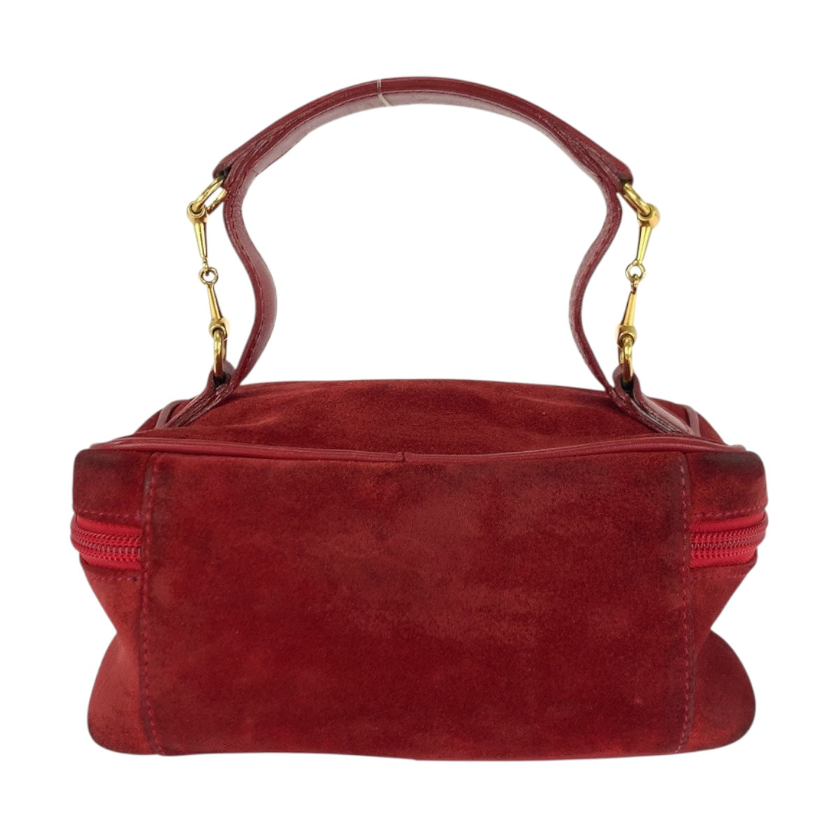 20183
GUCCI グッチ ホースビット レッド ゴールド金具 スウェード 032 1705 0141 ハンドバッグ バニティバッグ レディース AB18