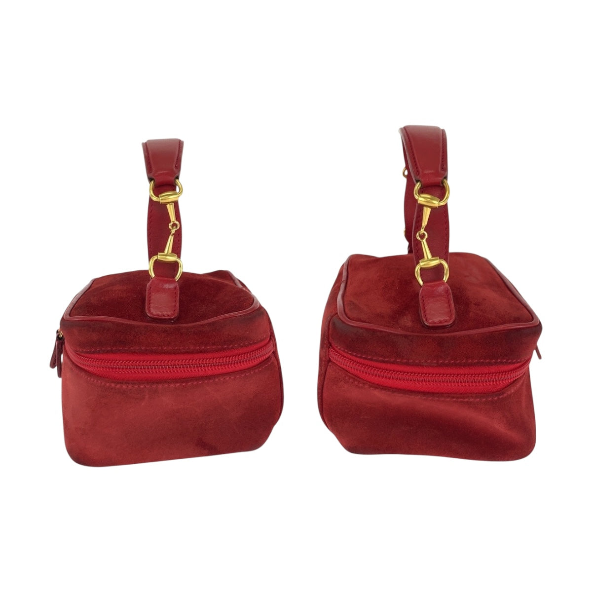 20183
GUCCI グッチ ホースビット レッド ゴールド金具 スウェード 032 1705 0141 ハンドバッグ バニティバッグ レディース AB18