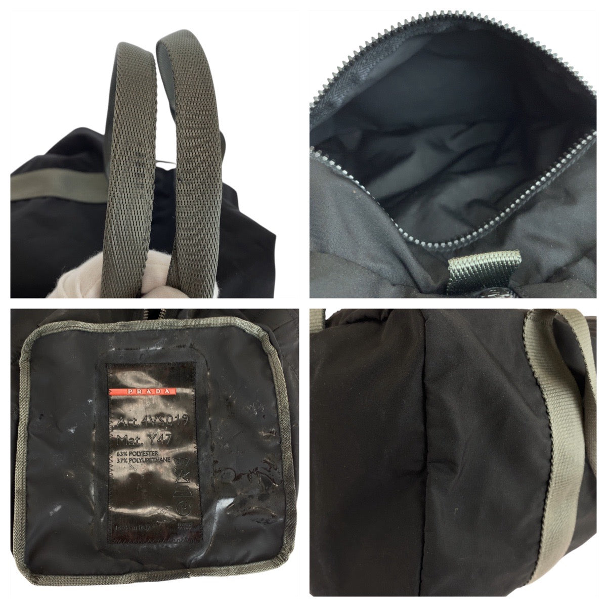 20184
PRADA SPORTS プラダスポーツ テスート ブラック 黒 シルバー金具 ナイロン ハンドバッグ ボストンバッグ 男女兼用 レディース AB25