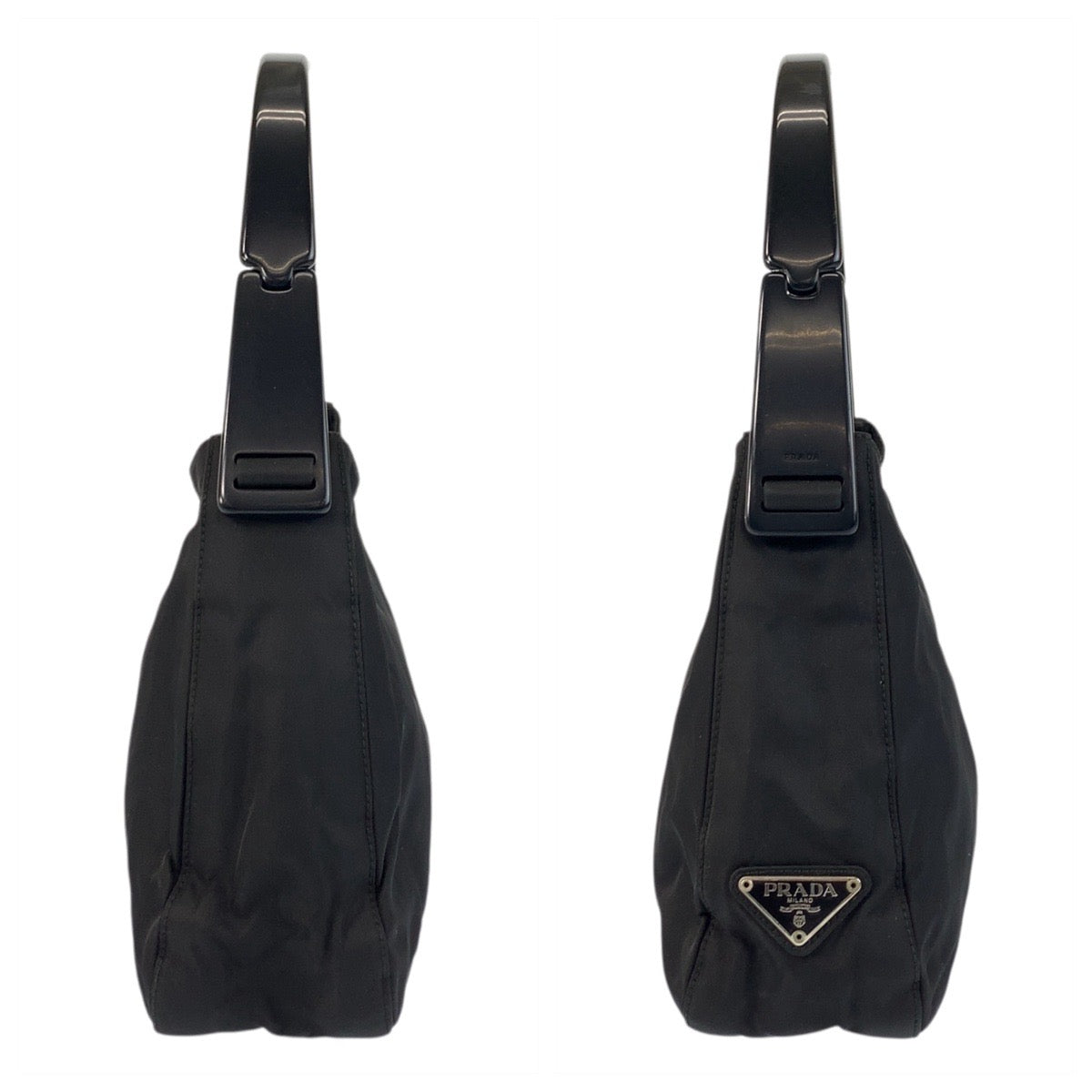 20187
PRADA Tessuto Triangle Logo Plate Black Nylon / Plastic Handbag Ladies ABP29