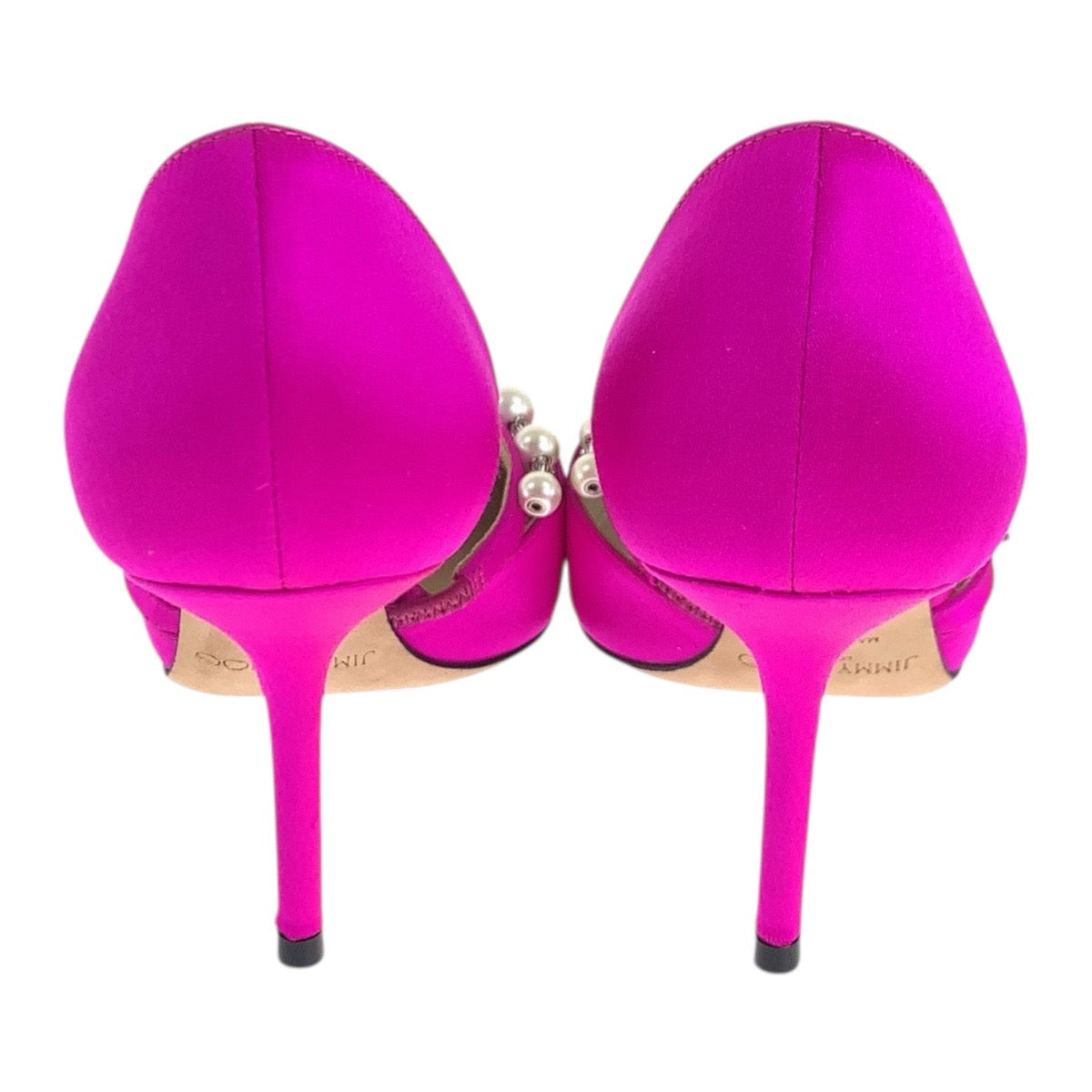 20188
JIMMY CHOO ジミーチュウ パール サイズ35 1/2 ピンク ホワイト サテン パンプス ハイヒール レディース ABP9