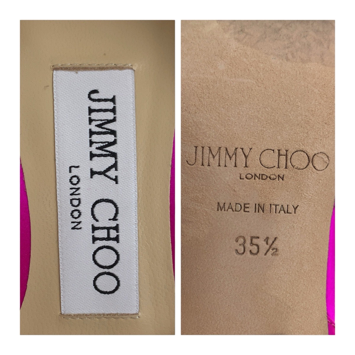 20188
JIMMY CHOO ジミーチュウ パール サイズ35 1/2 ピンク ホワイト サテン パンプス ハイヒール レディース ABP9