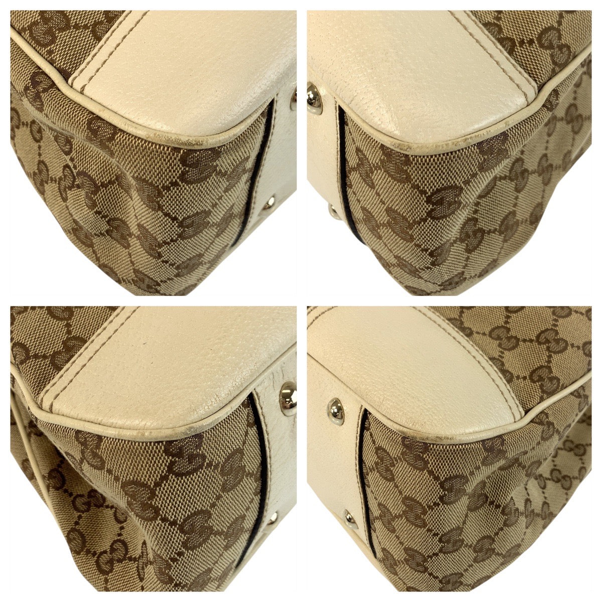 20190
GUCCI Princy Sherry Line Beige Ivory Gold Hardware GG Canvas / Leather 163805 Tote Bag Shoulder Bag Ladies ABP36