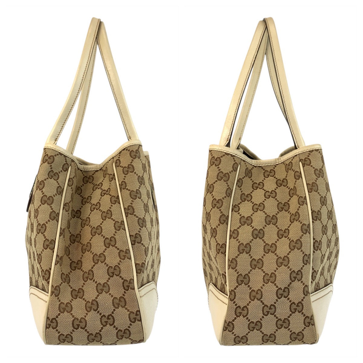 20190
GUCCI Princy Sherry Line Beige Ivory Gold Hardware GG Canvas / Leather 163805 Tote Bag Shoulder Bag Ladies ABP36