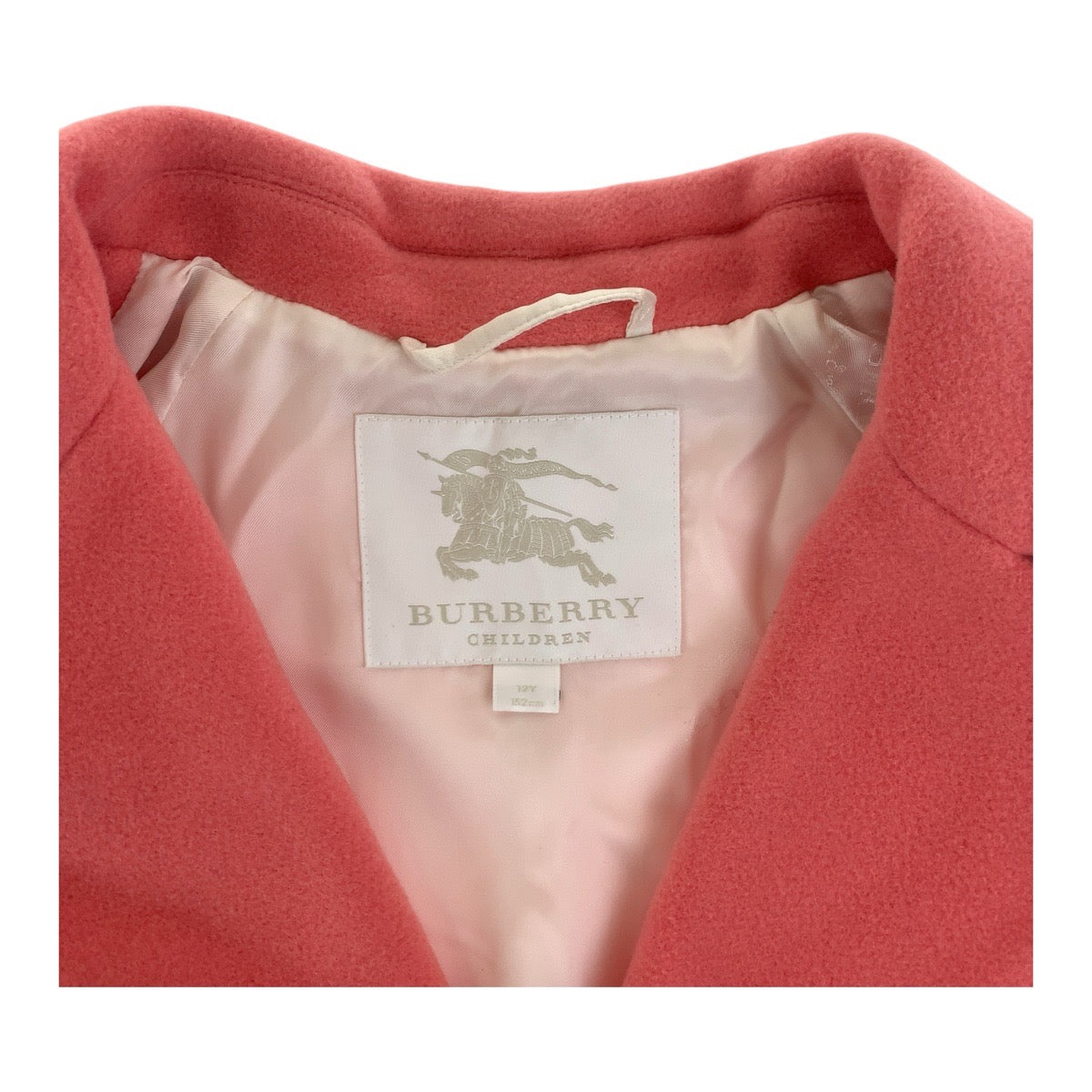 20192
BURBERRY バーバリー 12Y/152cm ピンク ウール オーバーコート ダブルブレスト キッズ ABP16