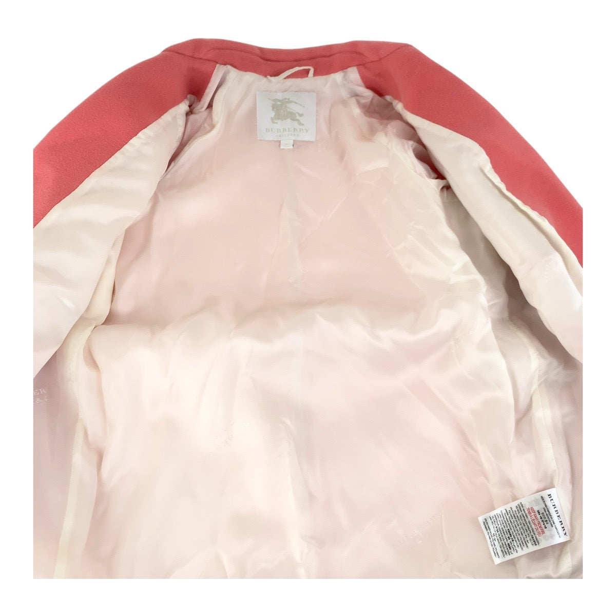 20192
BURBERRY バーバリー 12Y/152cm ピンク ウール オーバーコート ダブルブレスト キッズ ABP16