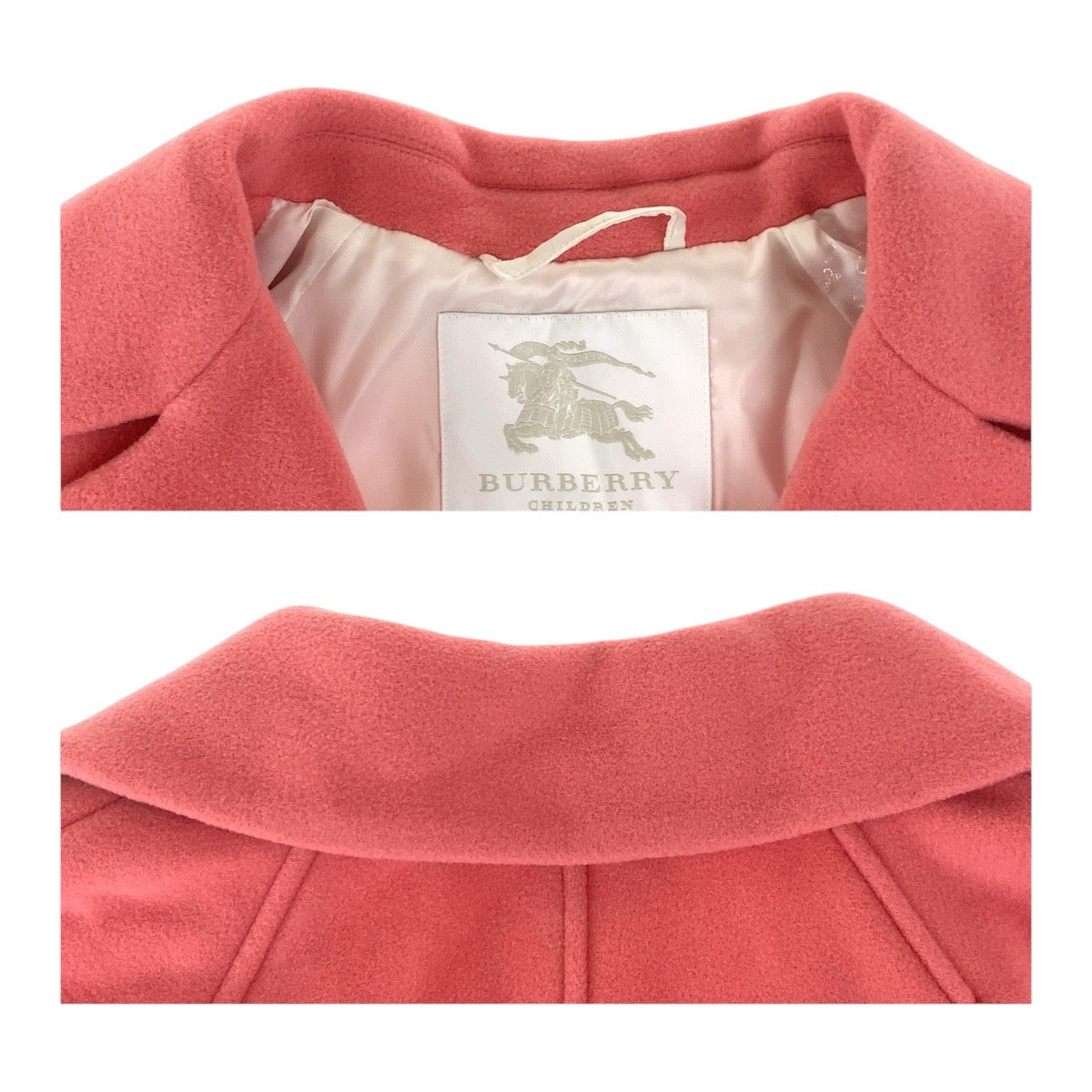 20192
BURBERRY バーバリー 12Y/152cm ピンク ウール オーバーコート ダブルブレスト キッズ ABP16