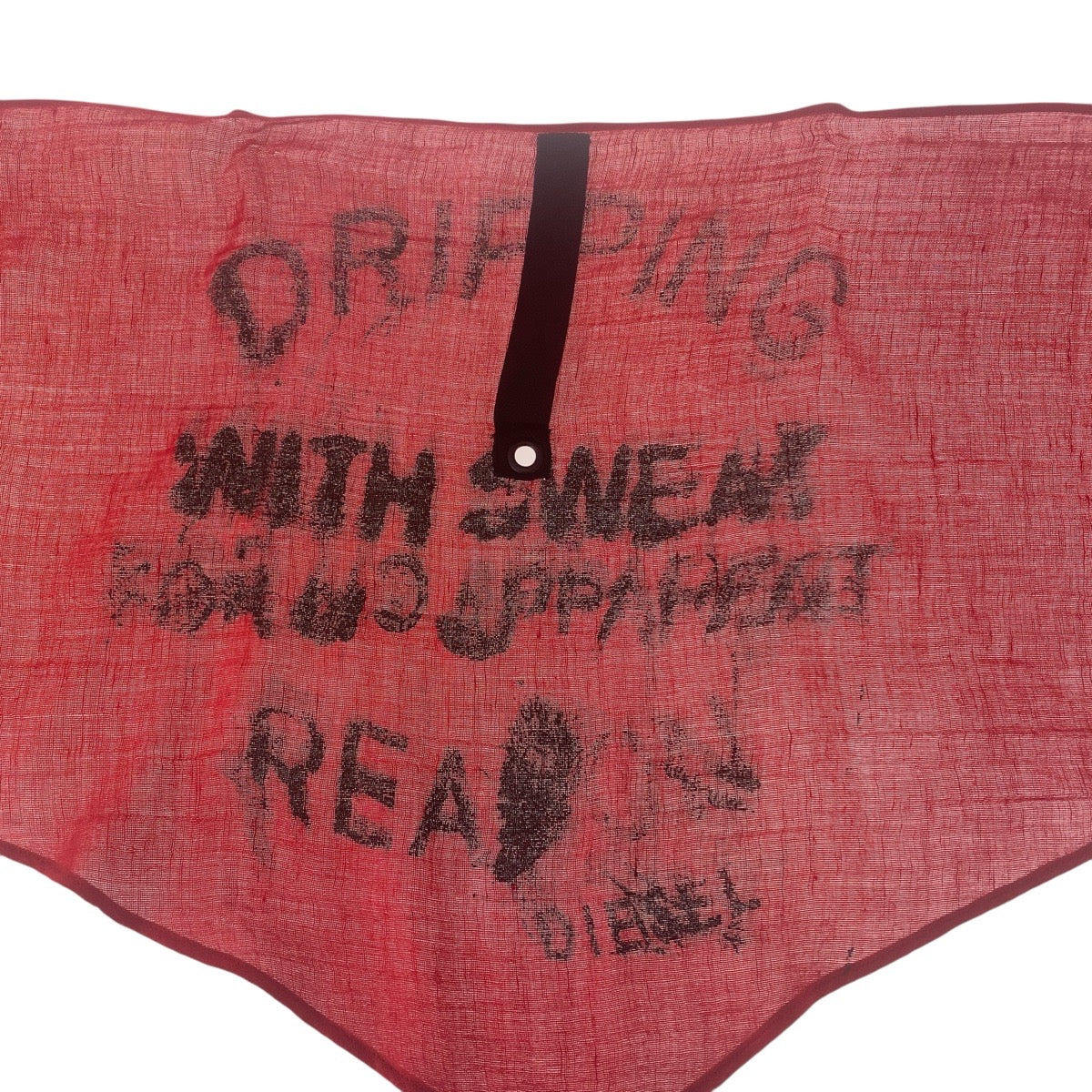 20199
DIESEL ディーゼル レッド ブラック リネン / レーヨン スカーフ ストール ショール マスク メンズ ABP5