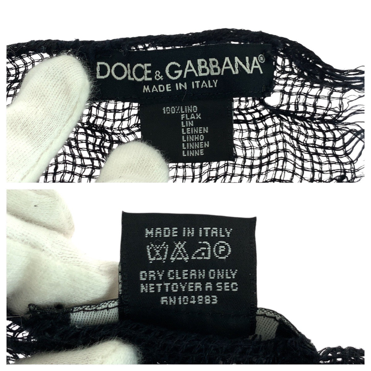 20200
DOLCE&GABBANA Black Linen RN104883 Stole Shawl Ladies ABP