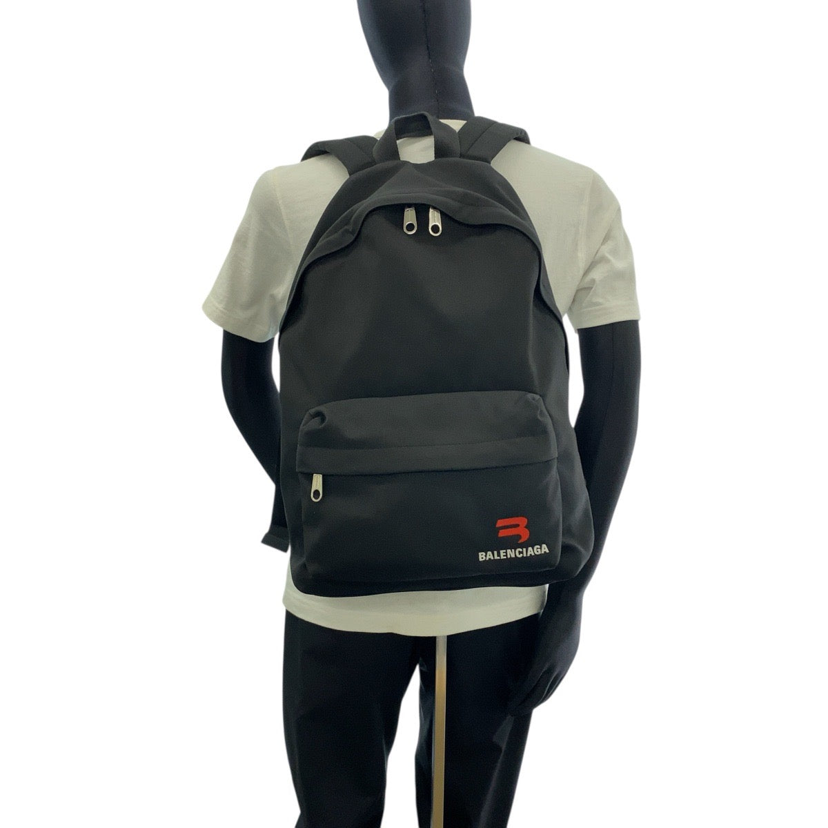 20201
BALENCIAGA バレンシアガ ブラック 黒 シルバー金具 ナイロン リュック バックパック メンズ ABP